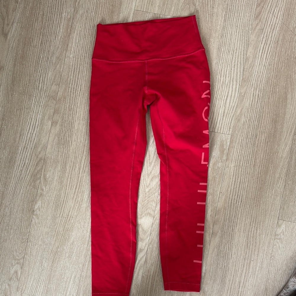Lululemon Athletica Red High-Waist Leggings